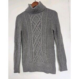 J. Crew Sweater Womens S Cambridge Cable Knit Wool Blend Turtleneck Warm Cozy